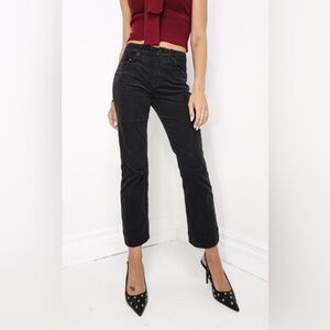 NWT $98 Dear John Jeanne Corduroy Flare Black Pants, Sz 28